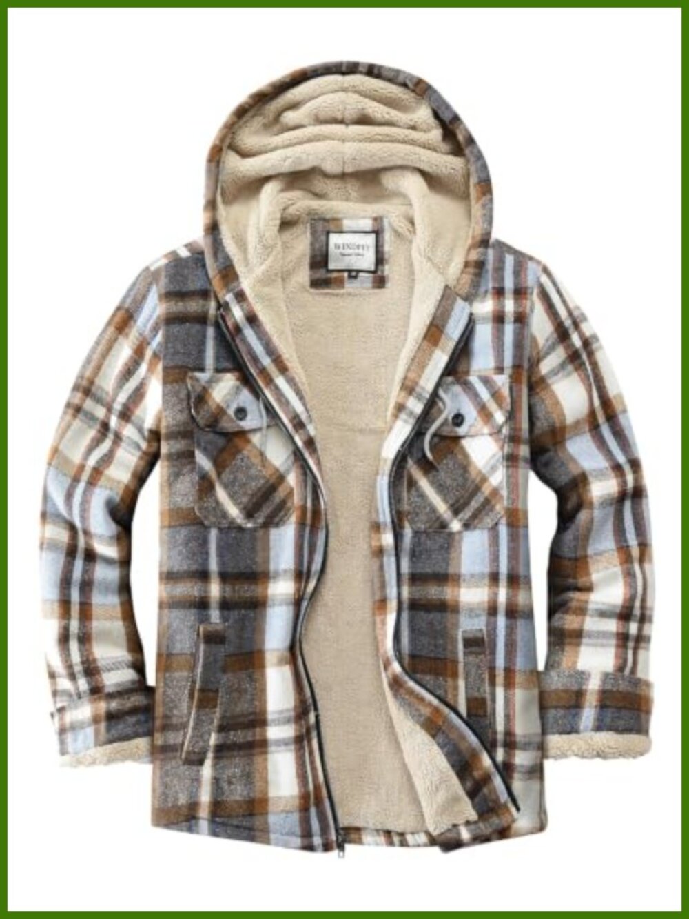 Women's Full Zip Fleece Flannel Jacket Sherpa Lined Plaid Hooded